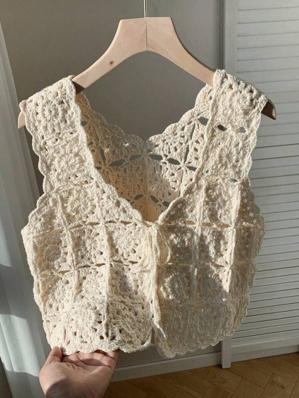 Vest Crop Rajut